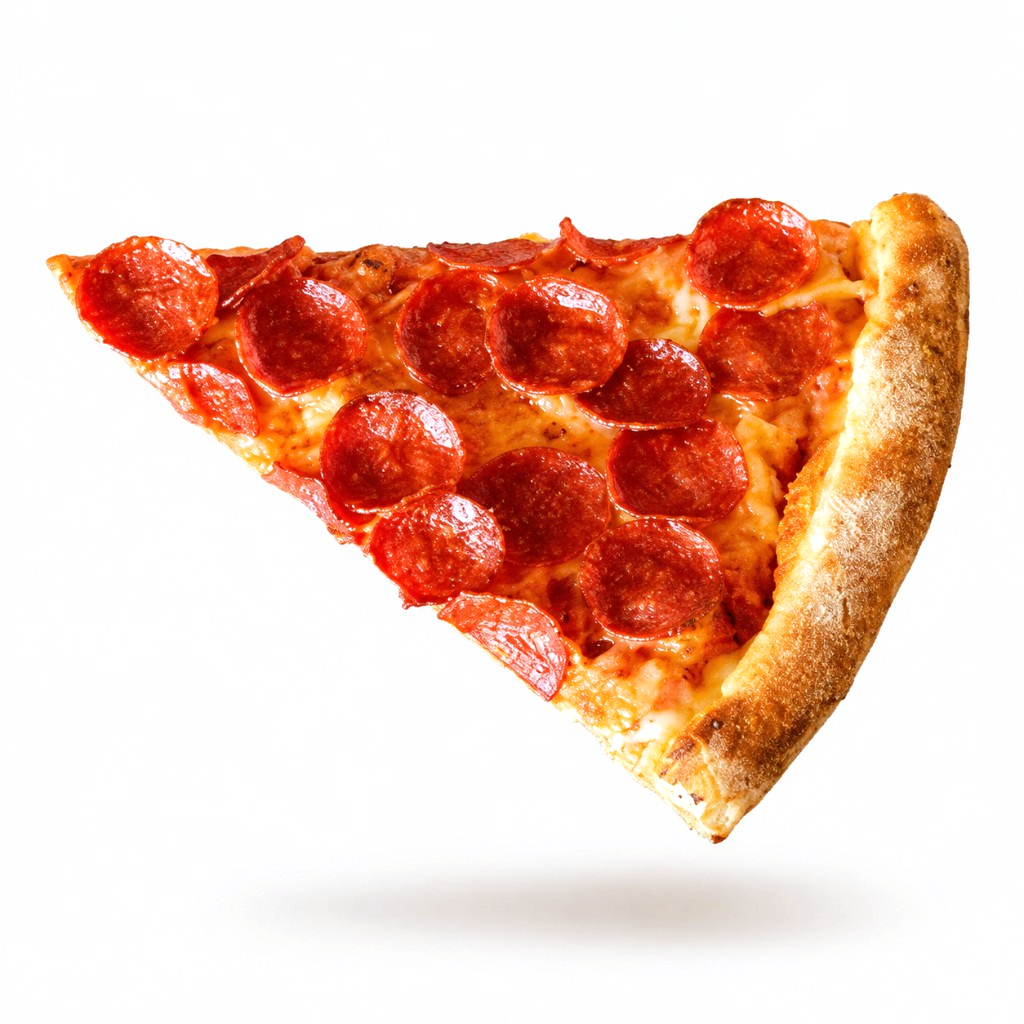 A levitating Za Za pepperoni slice